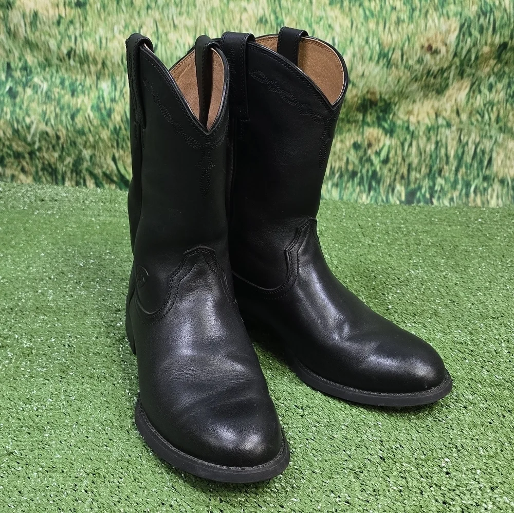 Ariat Heritage Roper Embroidered Leather Round Toe Mens Boots Size 7.5 LIKE NEW